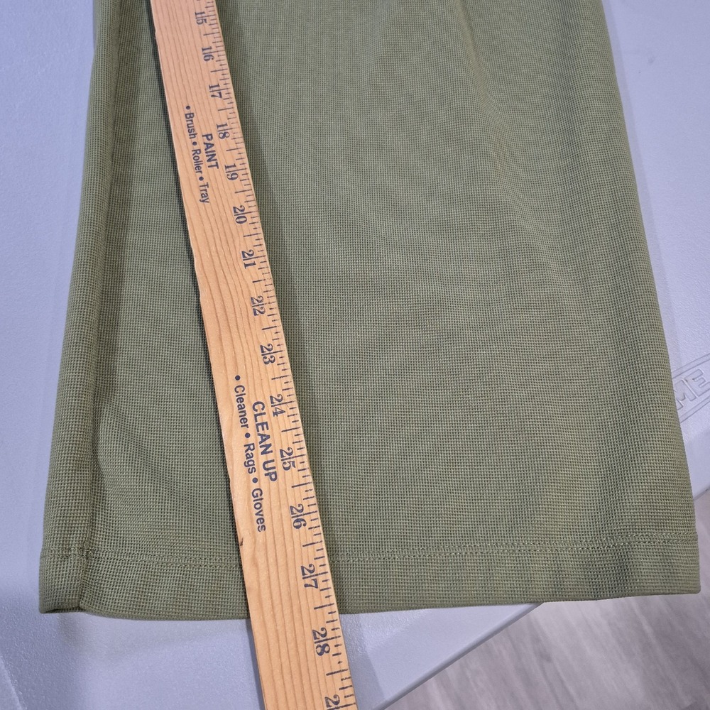 Halara Pants Womens Small Olive Green Waffle Knit Wide Leg Pleated Work Office - Picture 8 of 9